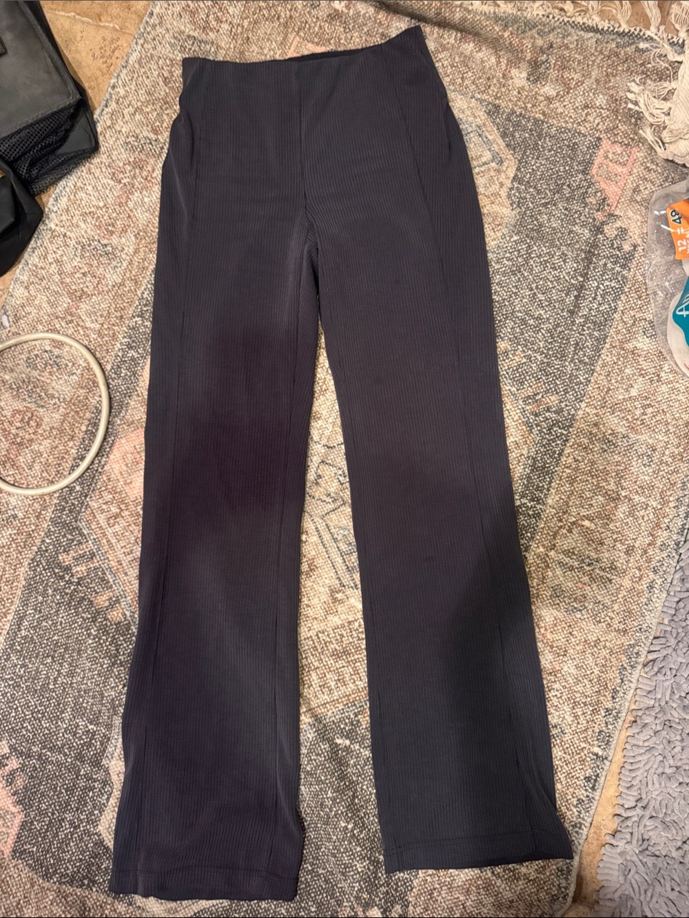 lululemon athletica Black Ribbed Boot-Cut Pants
